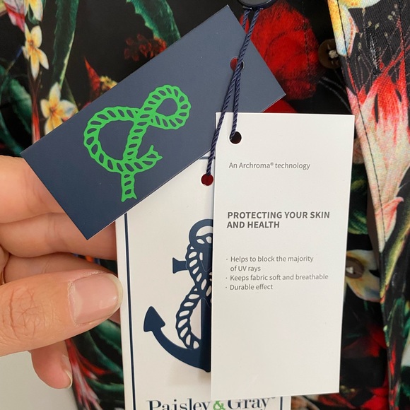 Mens Paisley & Grey swim UV quick dry shirt - Picture 3 of 6